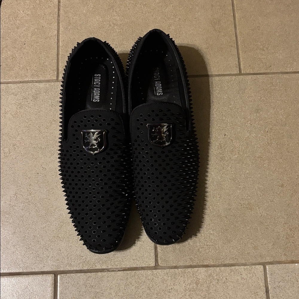 Stacy Adams Men's Black Spiked Loafers. Size 10.5. Good pre-loved condition.